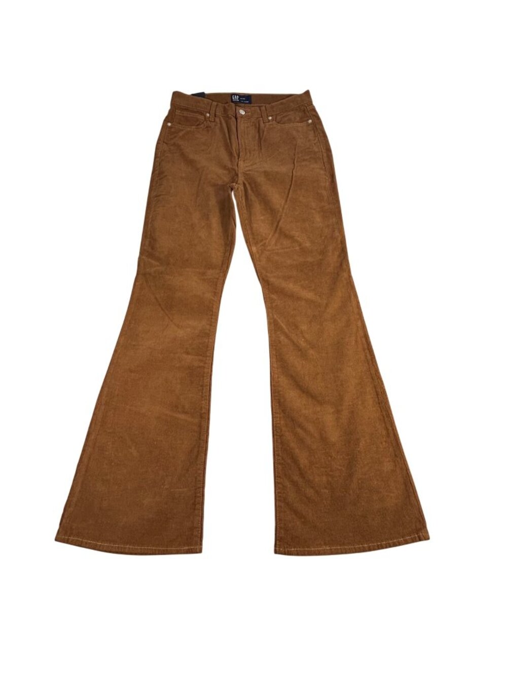 NEW Gap 70s Flare Brown Corduroy Pants Retro Women's 10/30R High Rise Stretch